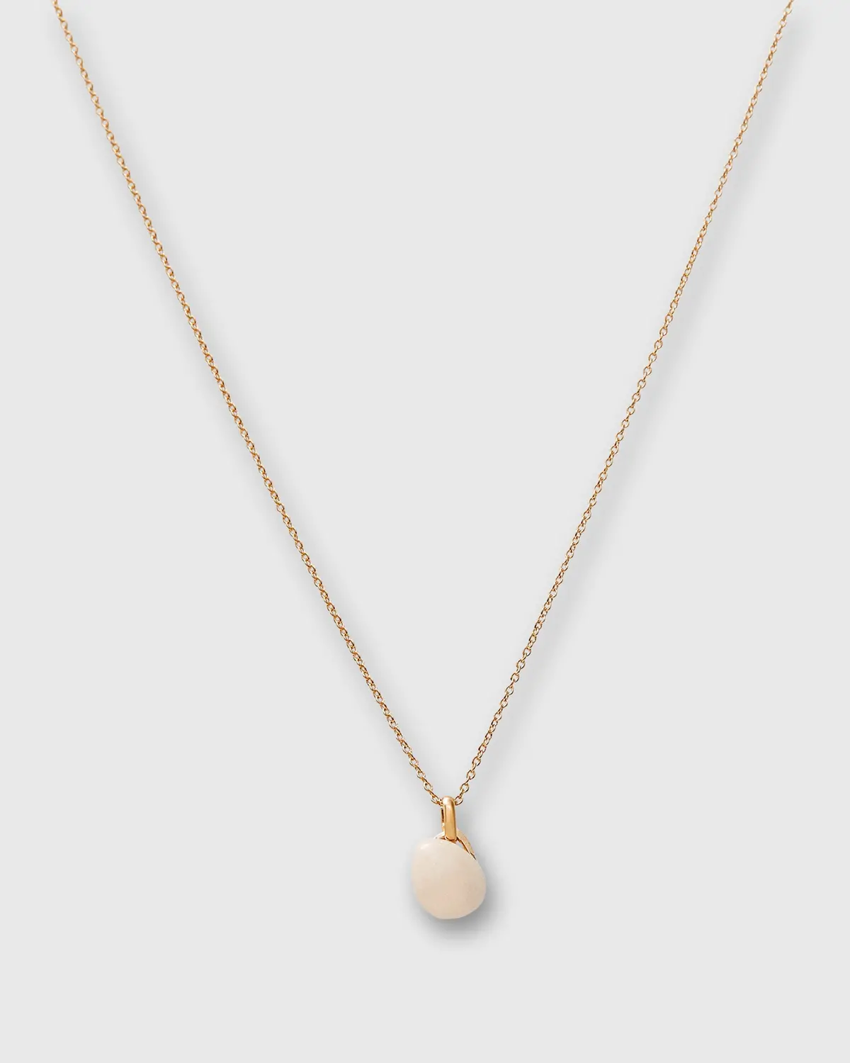 Egg Porcelain Pendant Necklace In Ecru/Gold 1