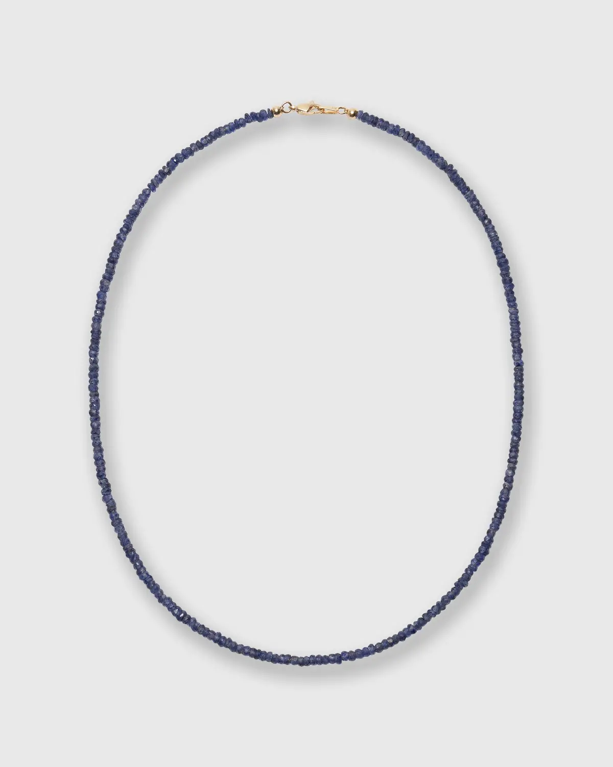 Tiny Beaded 14K Gold Necklace In Blue Sapphire 1