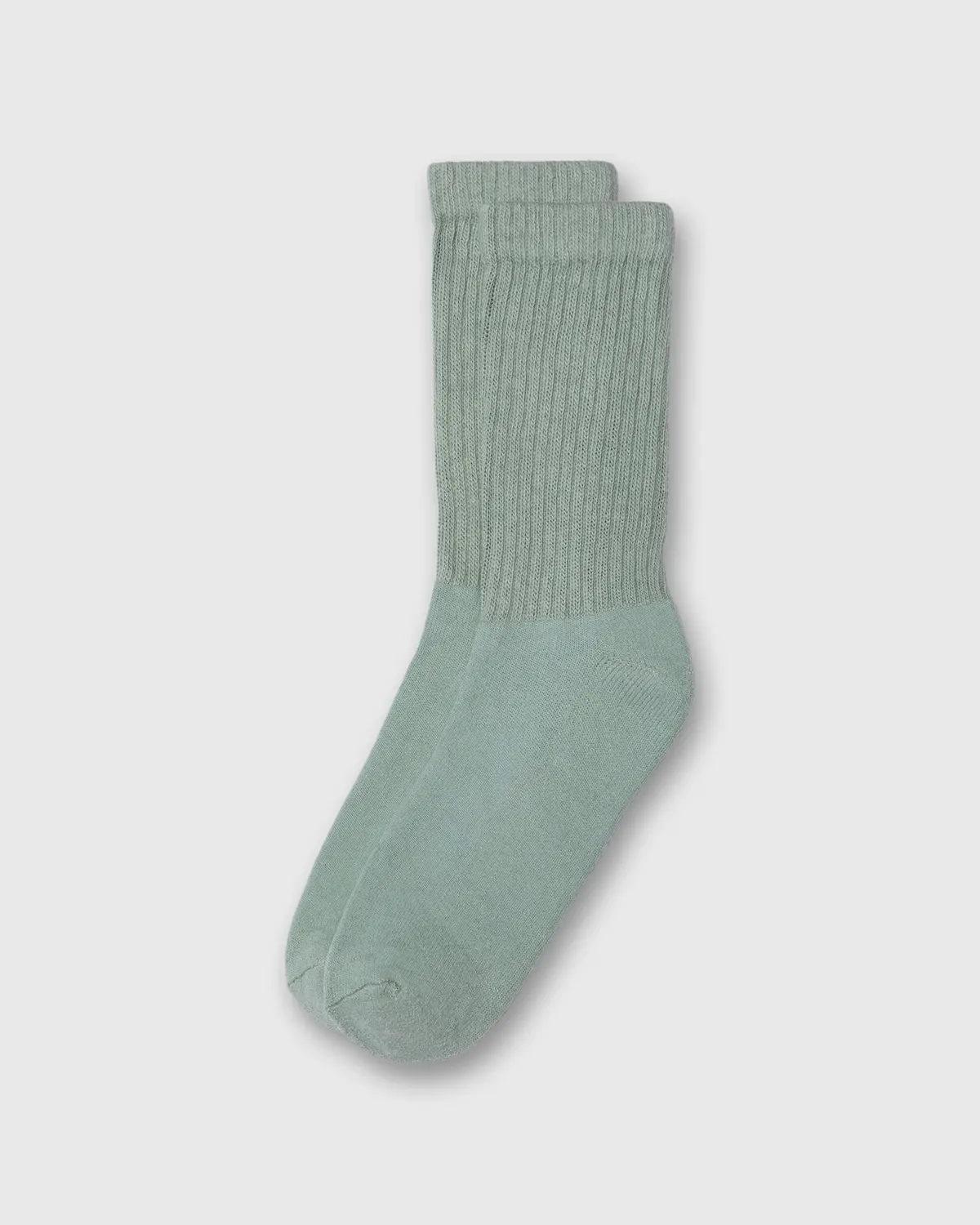 Solid Crew Socks In Sage 1