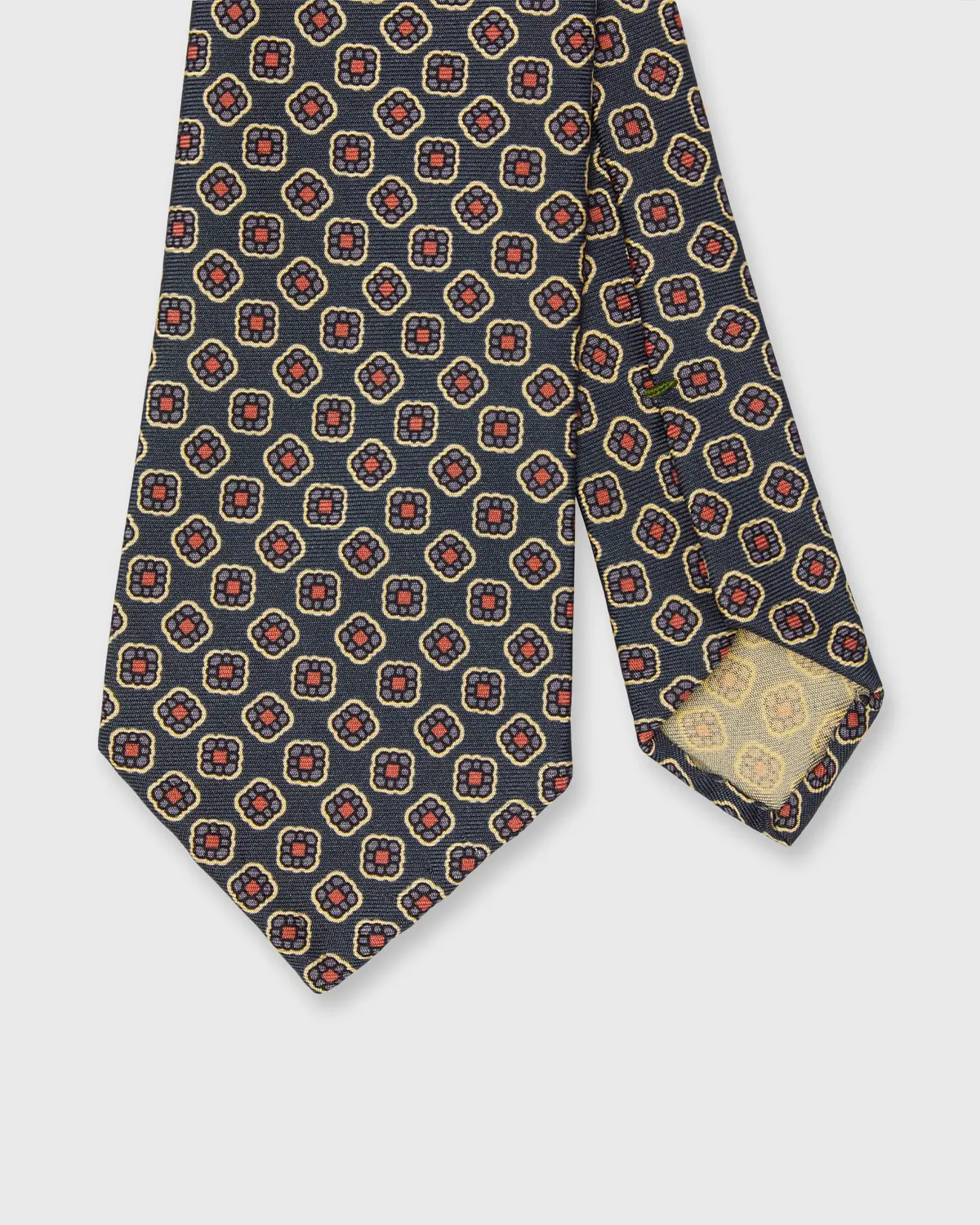 Silk Print Tie In Pacific/Purple/Berry Foulard 1