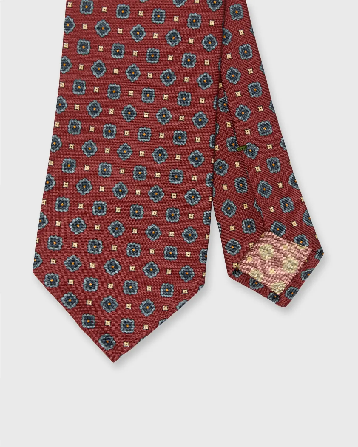 Silk Print Tie In Brick/Slate/Steel Medallion 1