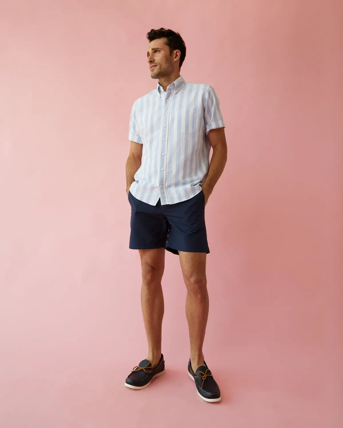 Zip-Front Standard Swim Short In Navy Nylon 2