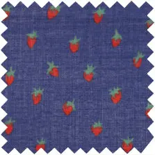 Made-To-Order Fabric In Navy Strawberry Cotton Lawn 1