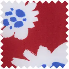 Made-To-Order Fabric In Red/Blue Floral Printed Poplin 1