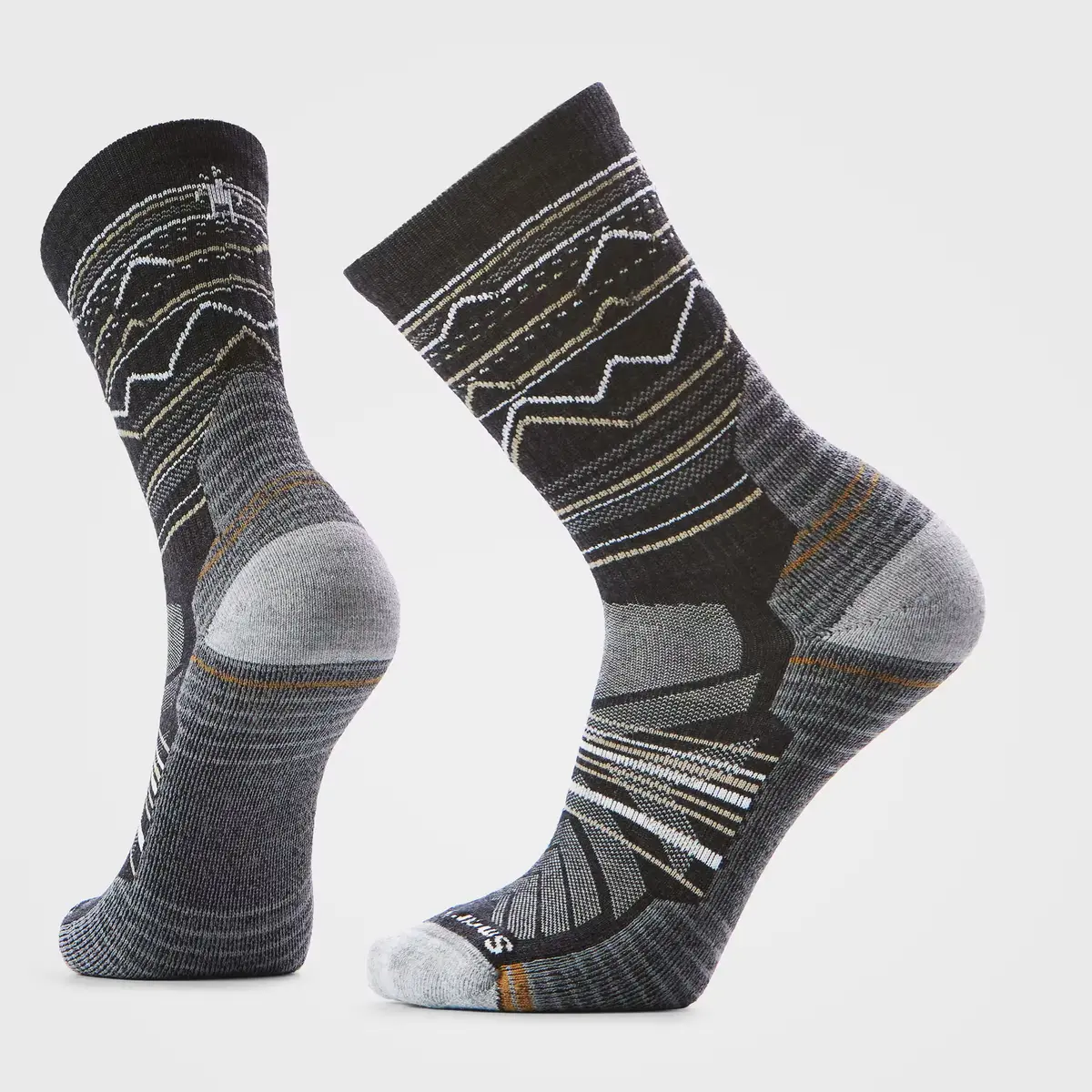 Hike Light Cushion Mountain Range Pattern Crew Socks - Sw001615 1