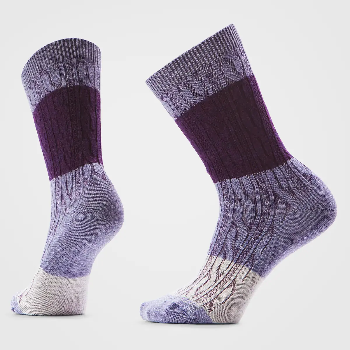 Everyday Color Block Cable Crew Socks - Sw001832 2