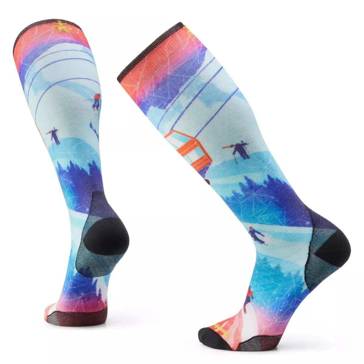 Ski Zero Cushion Ski Day Print Over The Calf Socks - Sw002144 1