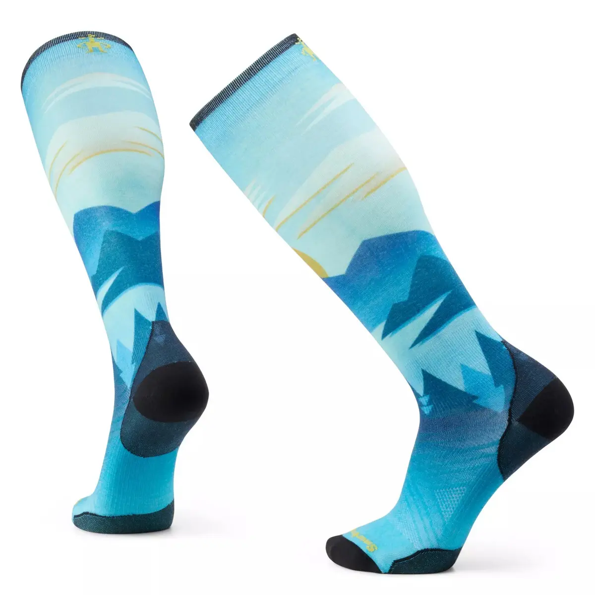 Ski Zero Cushion Chasing Mountains Print Over The Calf Socks - Sw002145 1