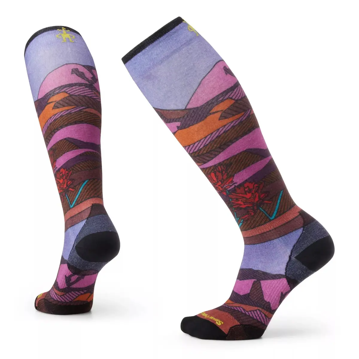 Ski Zero Cushion Floral Field Print Over The Calf Socks (Women's) - Sw002165 1