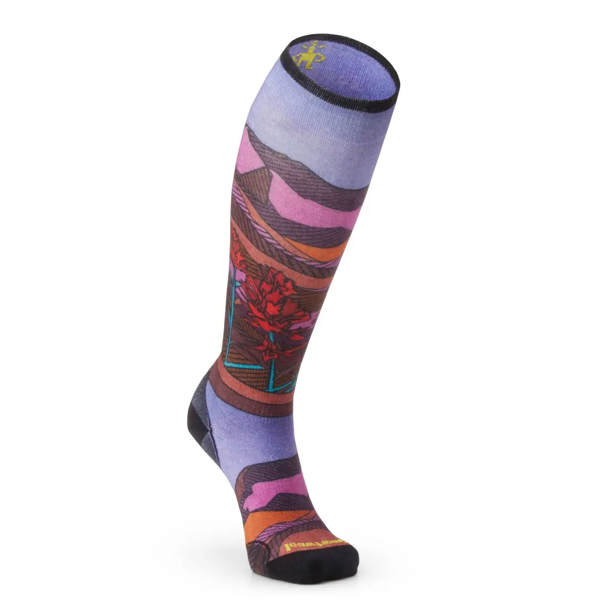 Ski Zero Cushion Floral Field Print Over The Calf Socks (Women's) - Sw002165 2