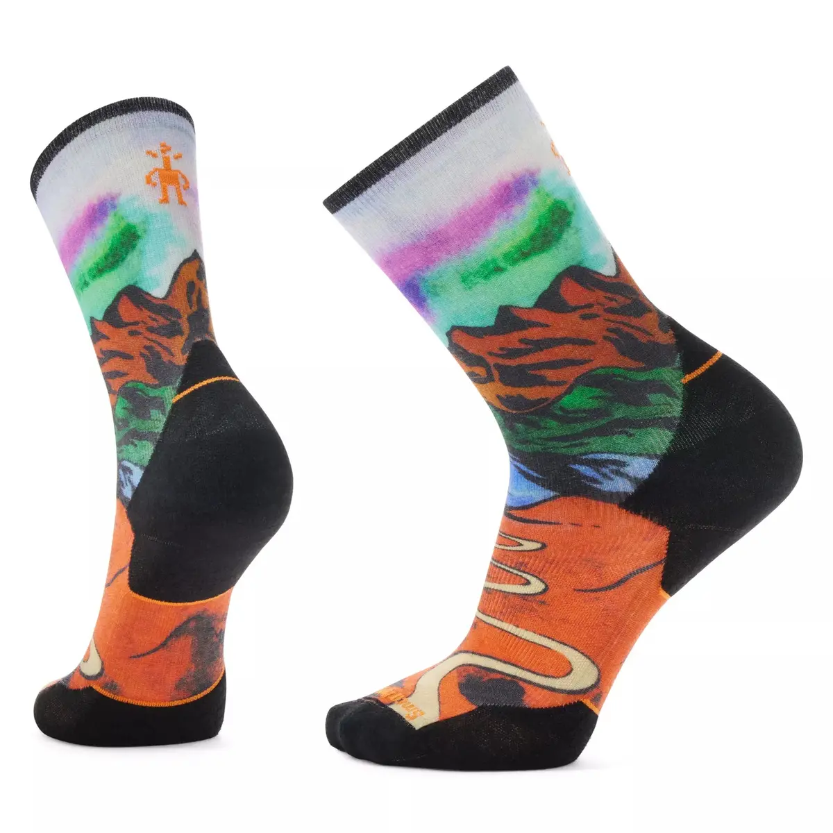 Trail Run Targeted Cushion Singletrack Print Crew Socks (Unisex) - Sw002267 1