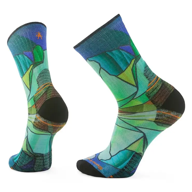 Hike Mirror Mountain Print Crew Socks - Targeted Cushion - Sw002685 1