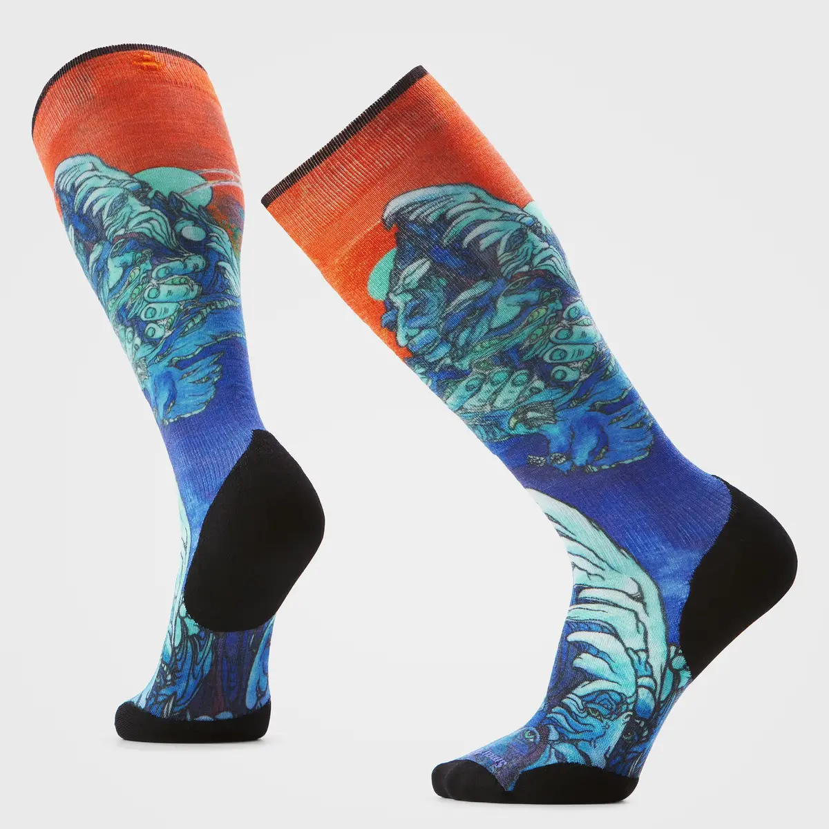 Ski Winter Haze Print Over The Calf Socks - Targeted Cushion - Sw002903 1