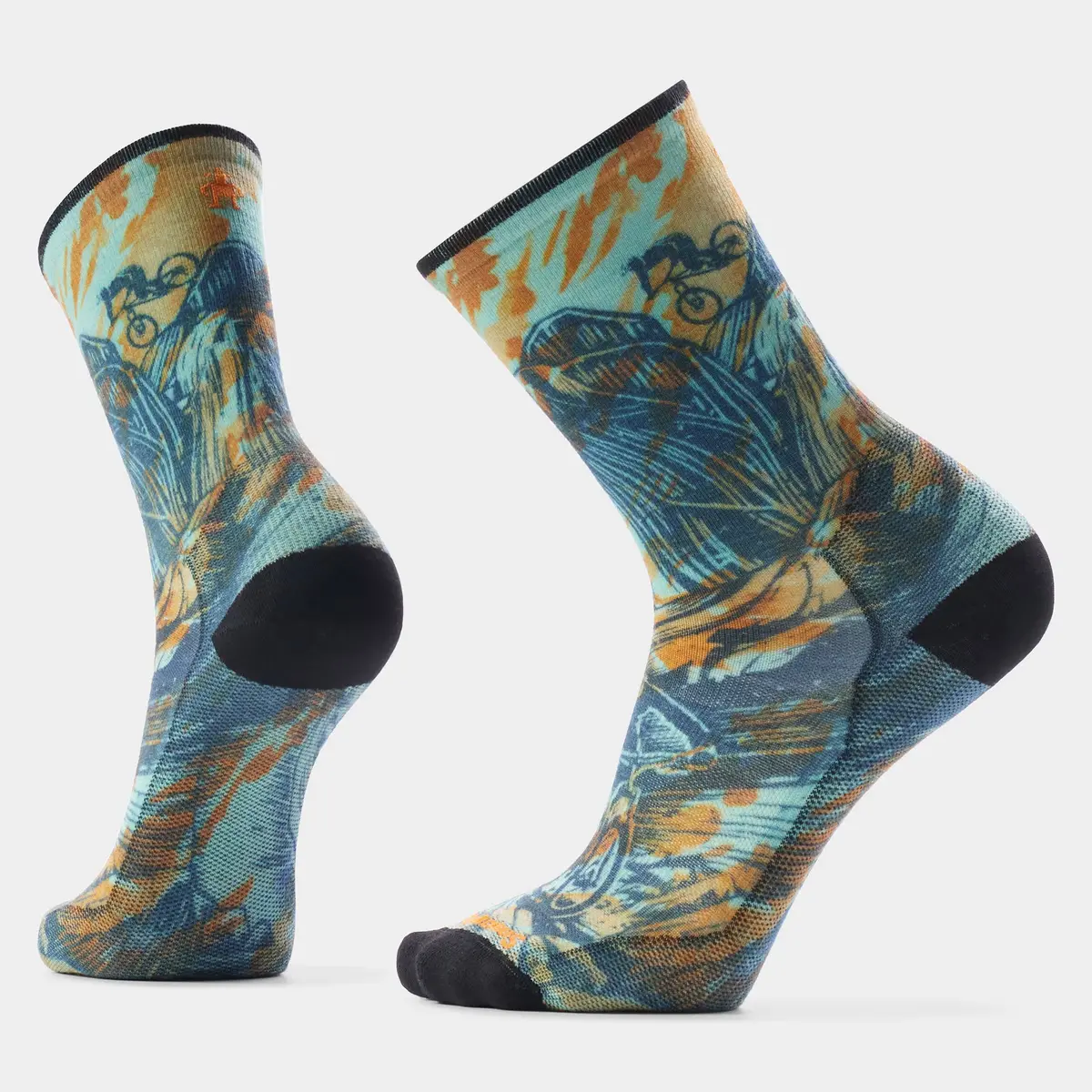 Bike Zero Cushion Rugged Ride Print Crew Socks (Unisex) -  Sw003027 1
