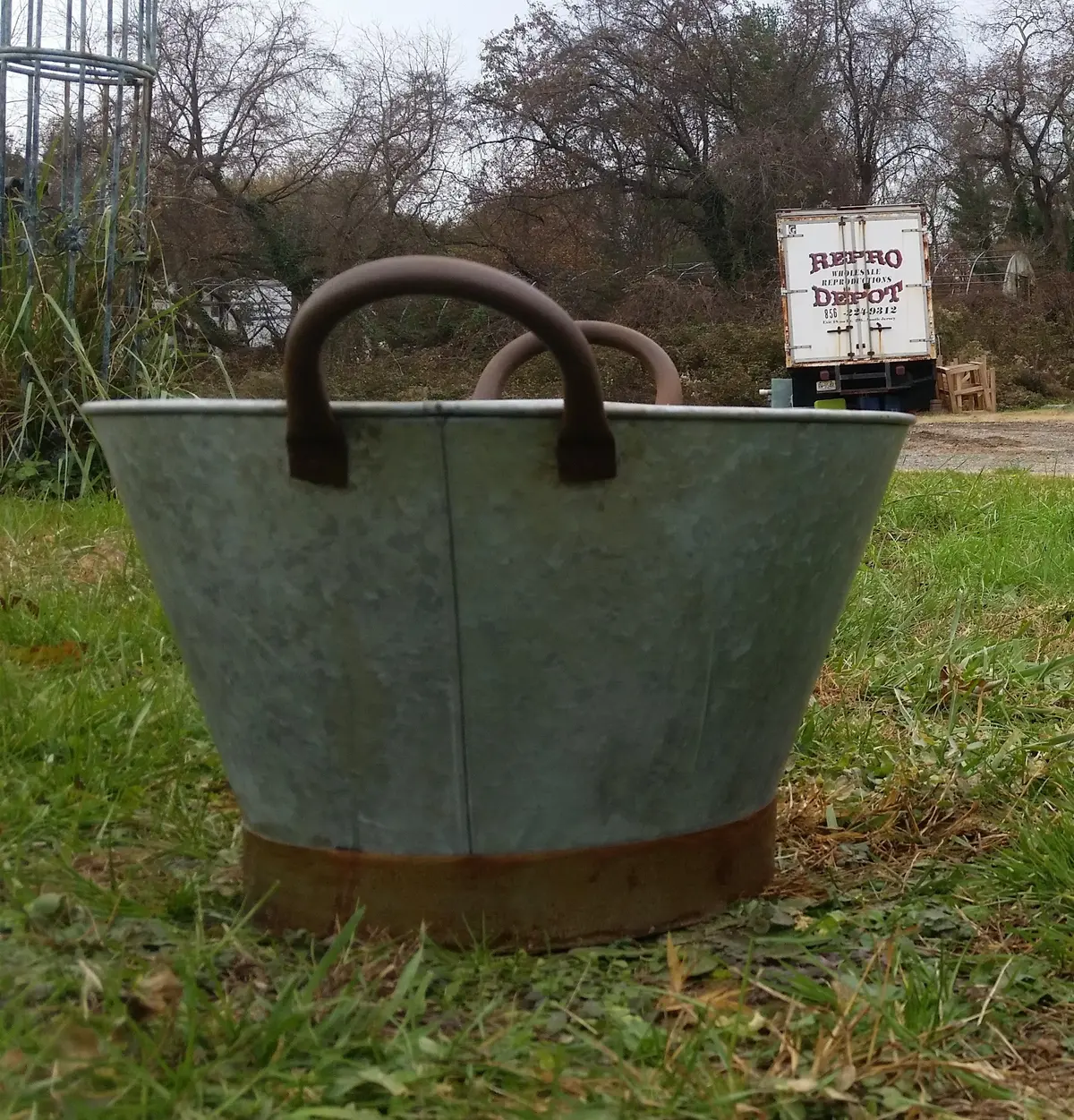 Metal Tin - Small Galvanized Metal  Bucket With Handles 1