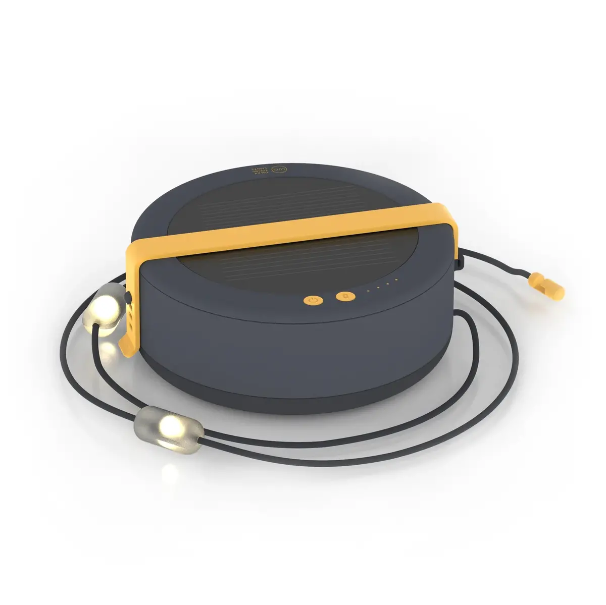 Solar String Lights + Detachable Power Hub: White 44' 1