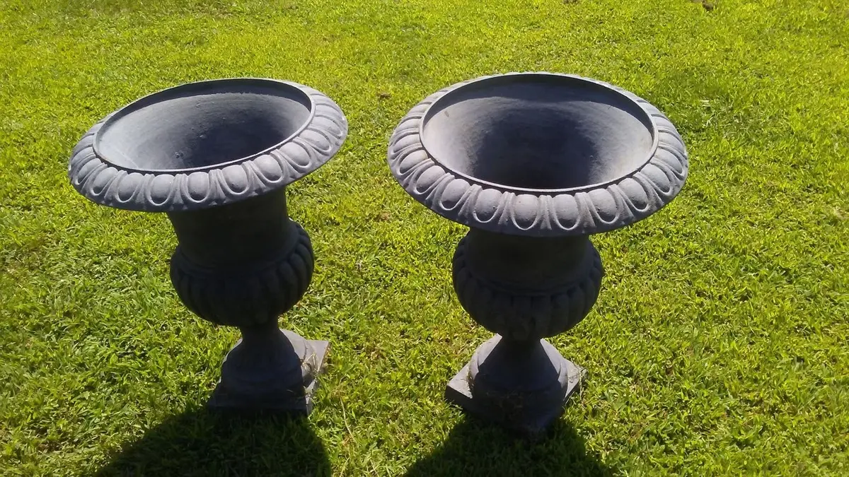 Urns - Short Pair Cast Iron Planter 1