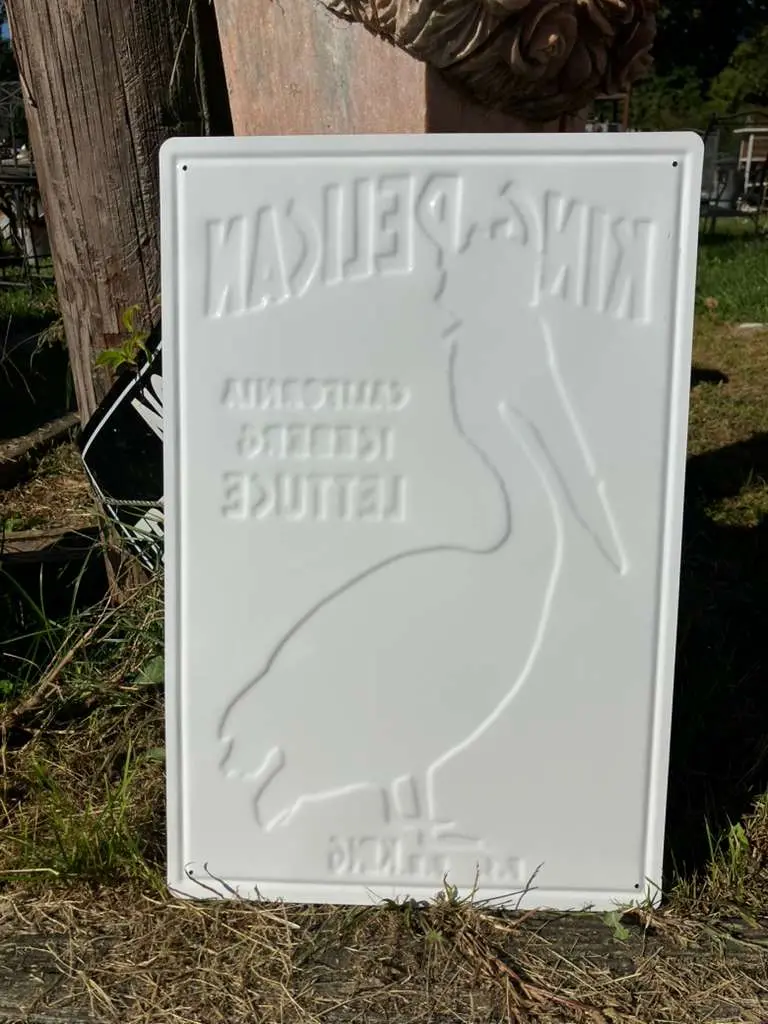 Vintage Style King Pelican Lettuce Metal Sign 2