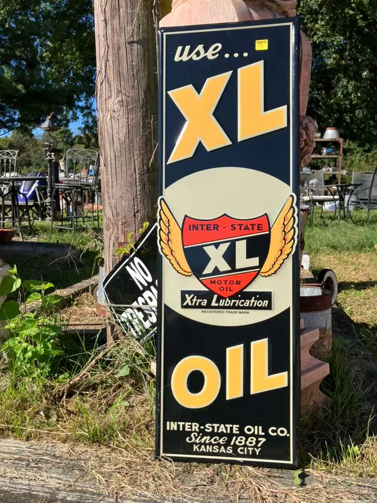 Vintage Style Inter-State Xl Motor Oil Metal Sign 1