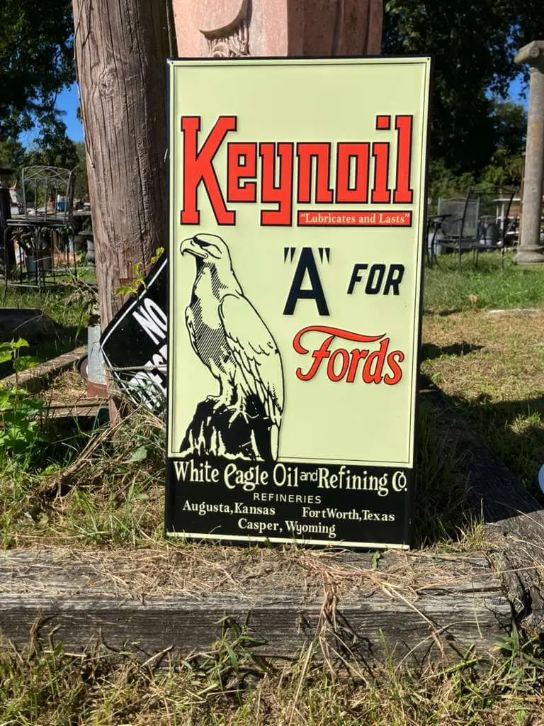 Keynoil “A For Fords” Vintage Metal Sign 1