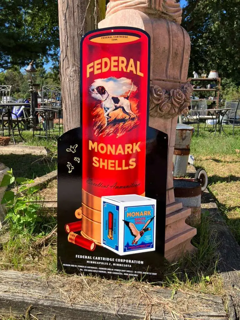 Vintage Federal Monark Shells Steel Advertising Sign 1