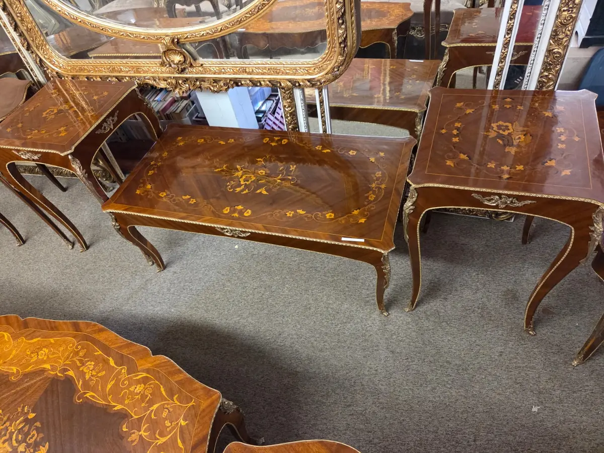 19Th-Century Louis Xv Coffee Tables With 2 End Tables 1