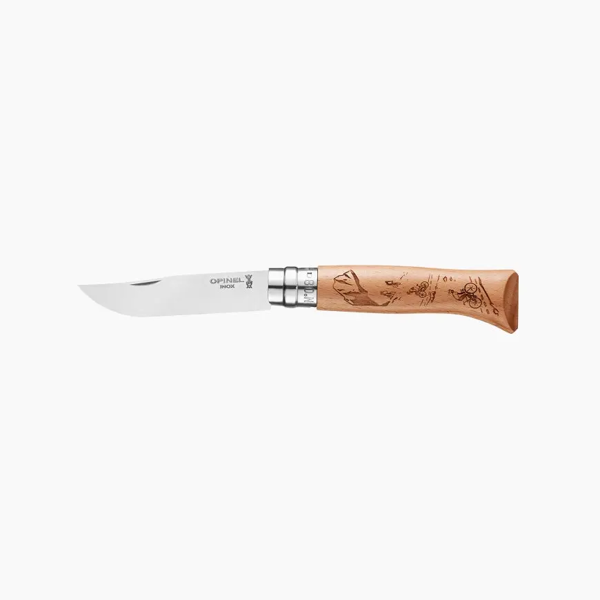 No.08 Engraved Handle Folding Knife - Alpine Adventures - Mountain Biking 1
