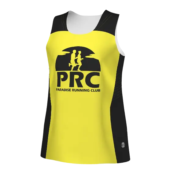 Paradise Running Club - Custom Sublimated Racer Singlet - Yellow/Black - (Women's) - Pre-Order 1