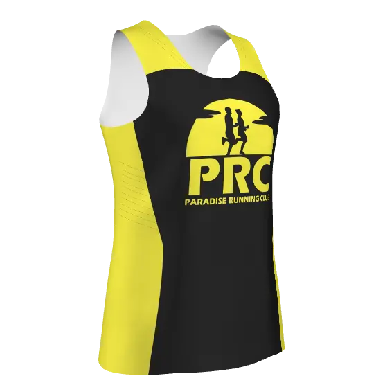 Paradise Running Club - Custom Sublimated Racer Singlet - Black/Yellow - (Women's) - Pre-Order 4