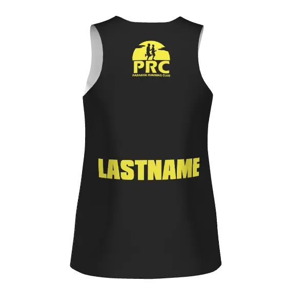 Paradise Running Club - Custom Sublimated Racer Singlet - Yellow/Black - (Women's) - Pre-Order 5