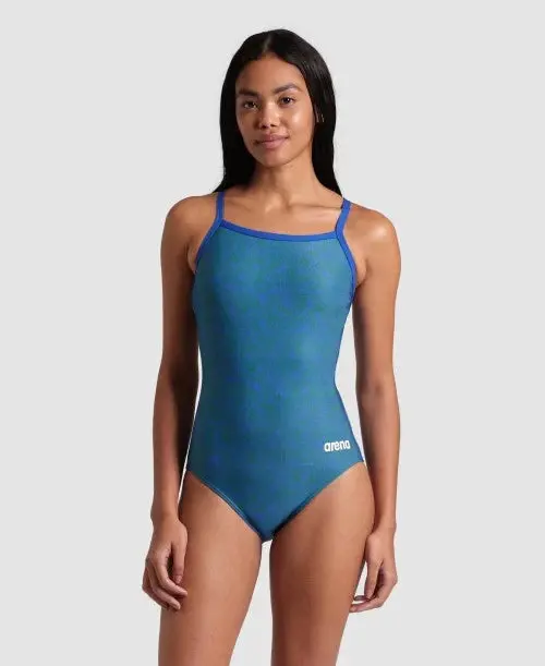 Light Drop Back One Piece Swimsuit - Abstract Tiles (Women's) 2