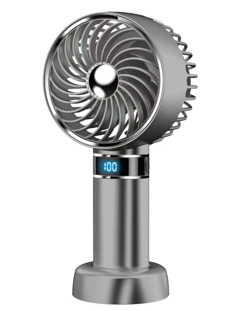 I2 5 Speed Rechargeable Hand Fan With Digital Display 1
