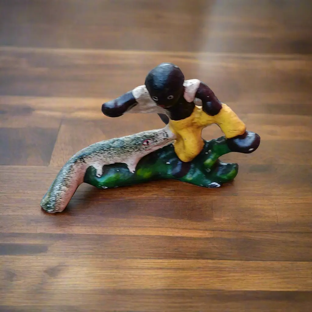 Black Americana Alligator Boy Cast Iron Bottle Opener 1