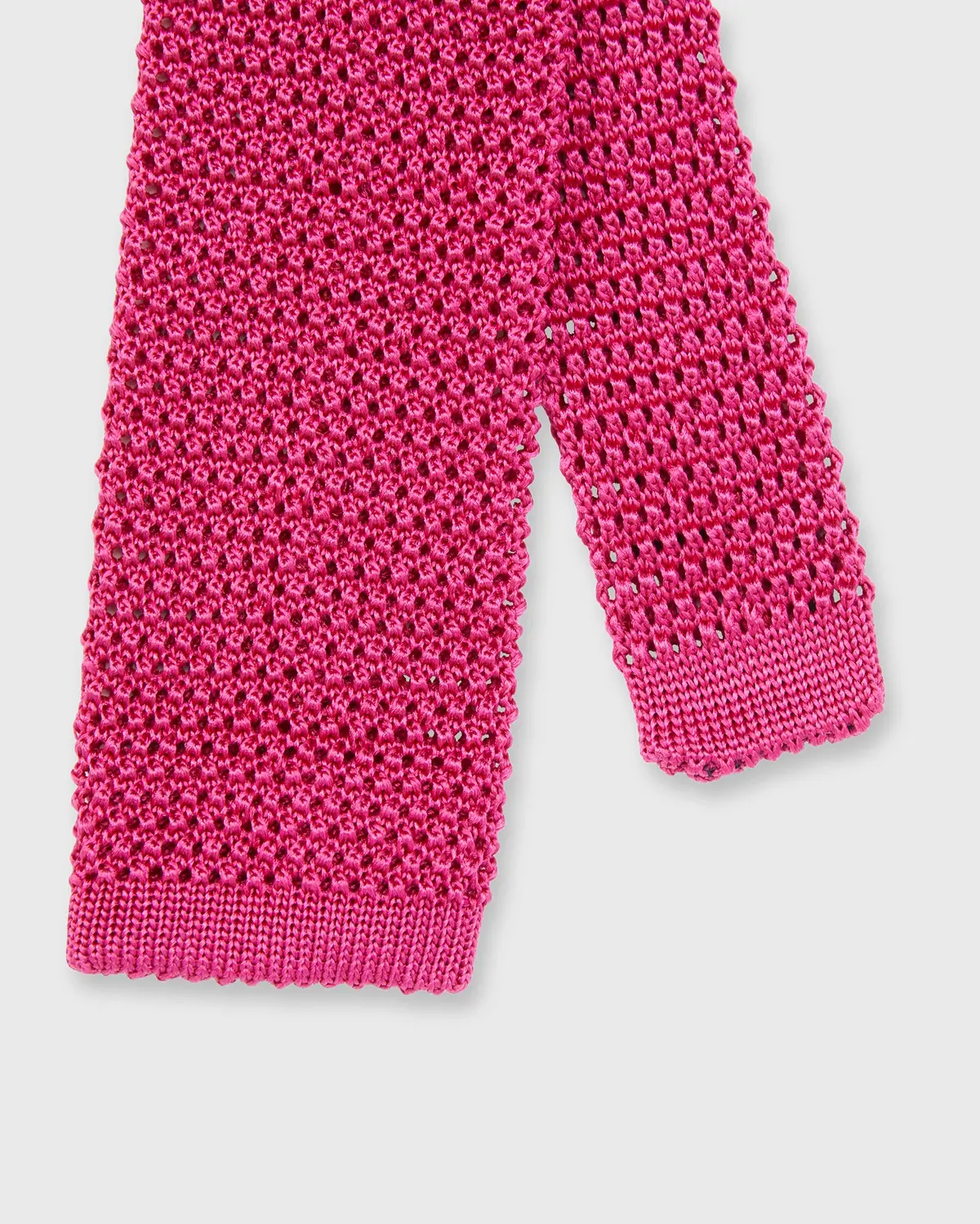 Silk Knit Tie In Fuchsia 1