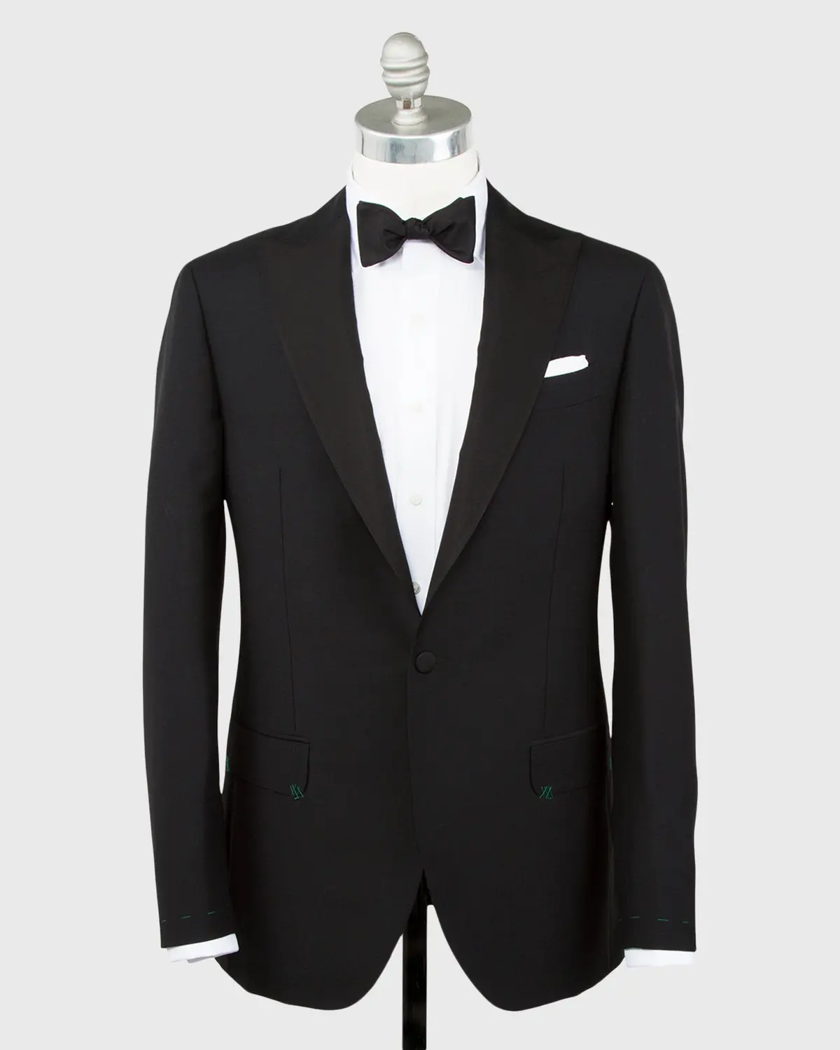 Kincaid No. 3 Peak Lapel Tuxedo In Black Wool Mohair With Silk Grosgrain Trim 1