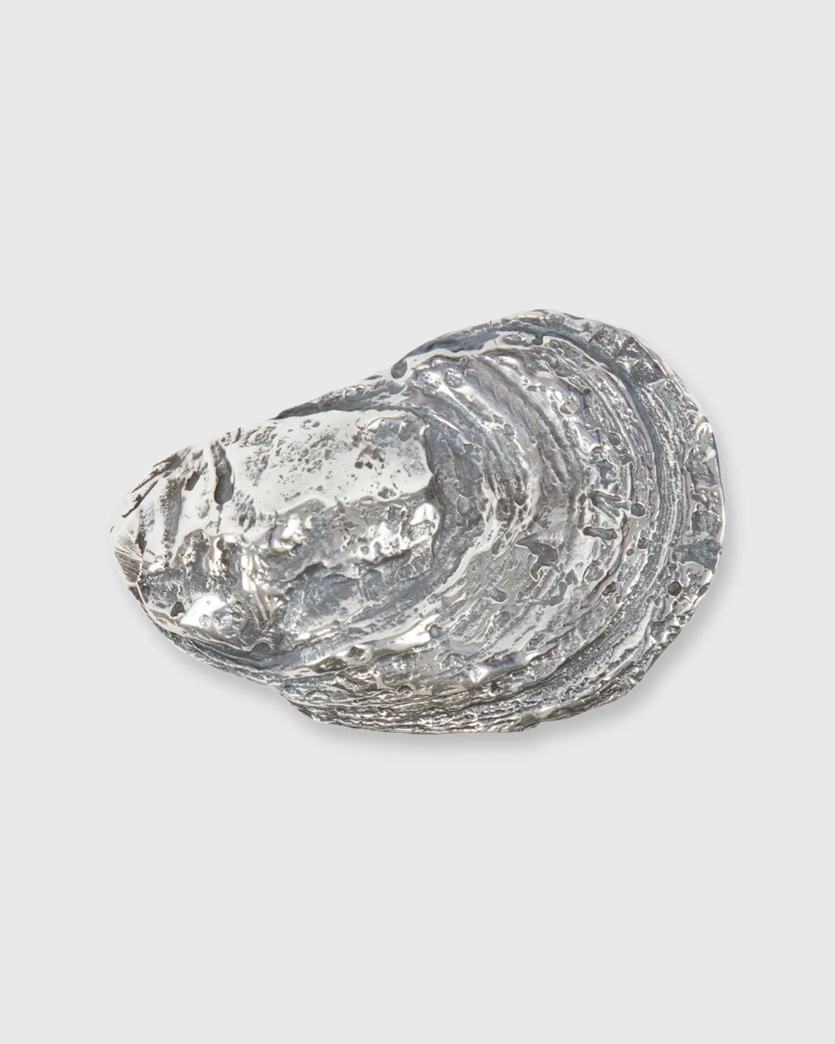 Oyster Shell Belt Buckle In Sterling Silver 1