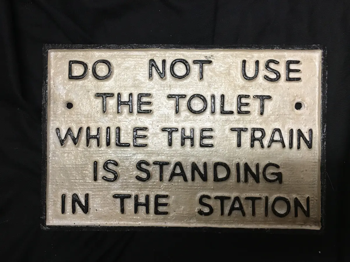 Cast Iron Hand-Painted Train Sign 1