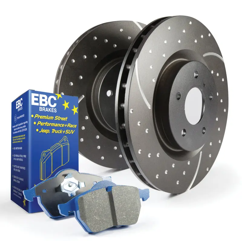 Ebc Brakes S6 Performance Brake Kit – Bluestuff Pads And Grooved Rotors 1