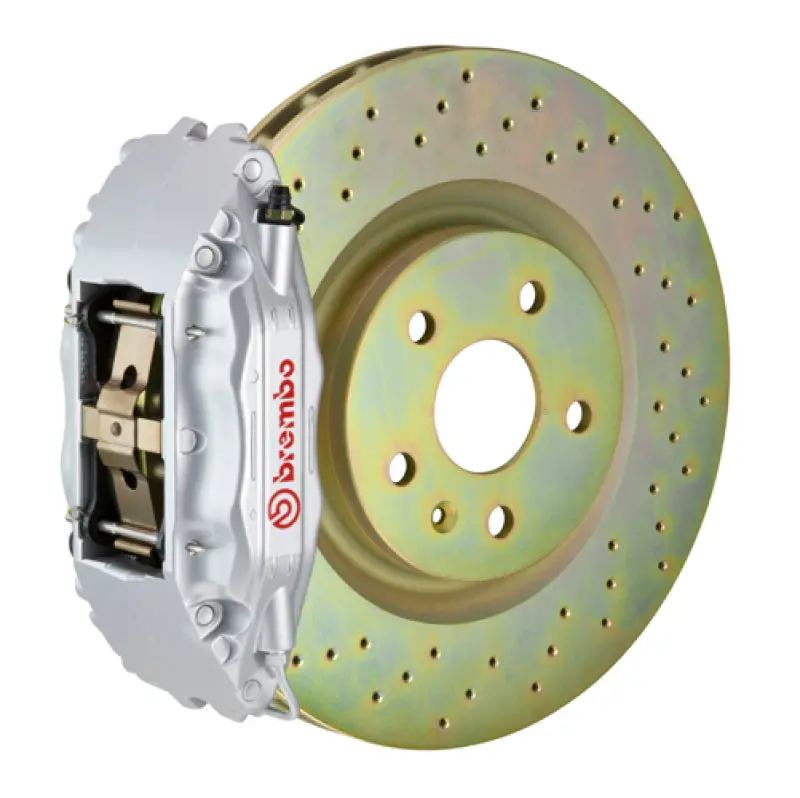 Brembo Gt Front Big Brake Kit – 2005–2013 Chevrolet Corvette, 355X32Mm Drilled Two-Piece Rotors, Silver Calipers 1