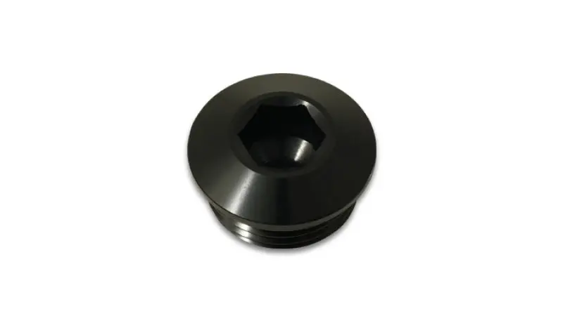 Vibrant Slimline -8An Orb Port Plug — Anodized Black Aluminum With Integrated O-Ring 1