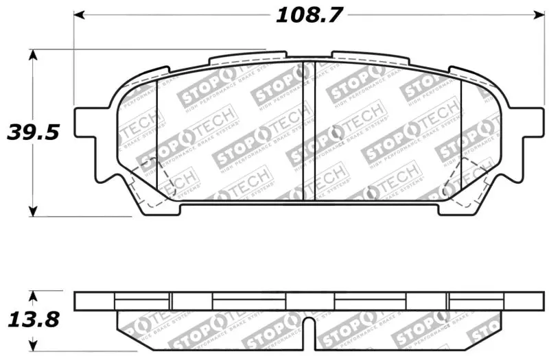 Stoptech Performance Rear Brake Pads For 2003–2005 Subaru Wrx 1