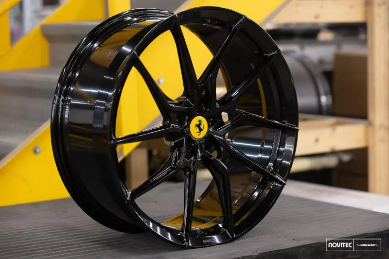 Vossen X Novitec Nf8 Gloss Black Forged Wheel – 21X9.5", 5X114.3, Et38 – Designed For Ferrari 296 Front Axle 1