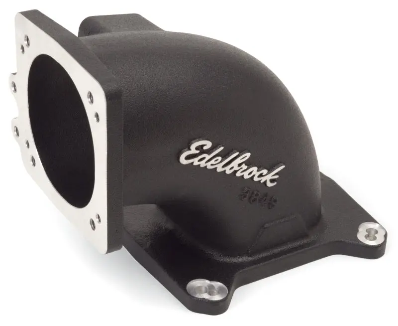 Edelbrock 95Mm High-Flow Intake Elbow – Square-Bore Flange Adapter, Black Powder-Coated 1