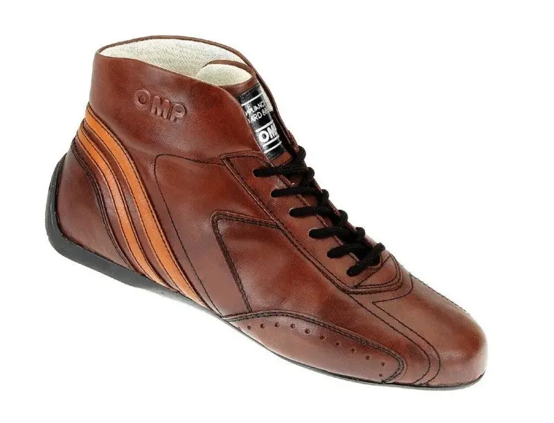Omp Carrera Low Racing Boots – Fia 8856-2018 Certified, Brown Leather, Size 42 (2021 Model Year) 1