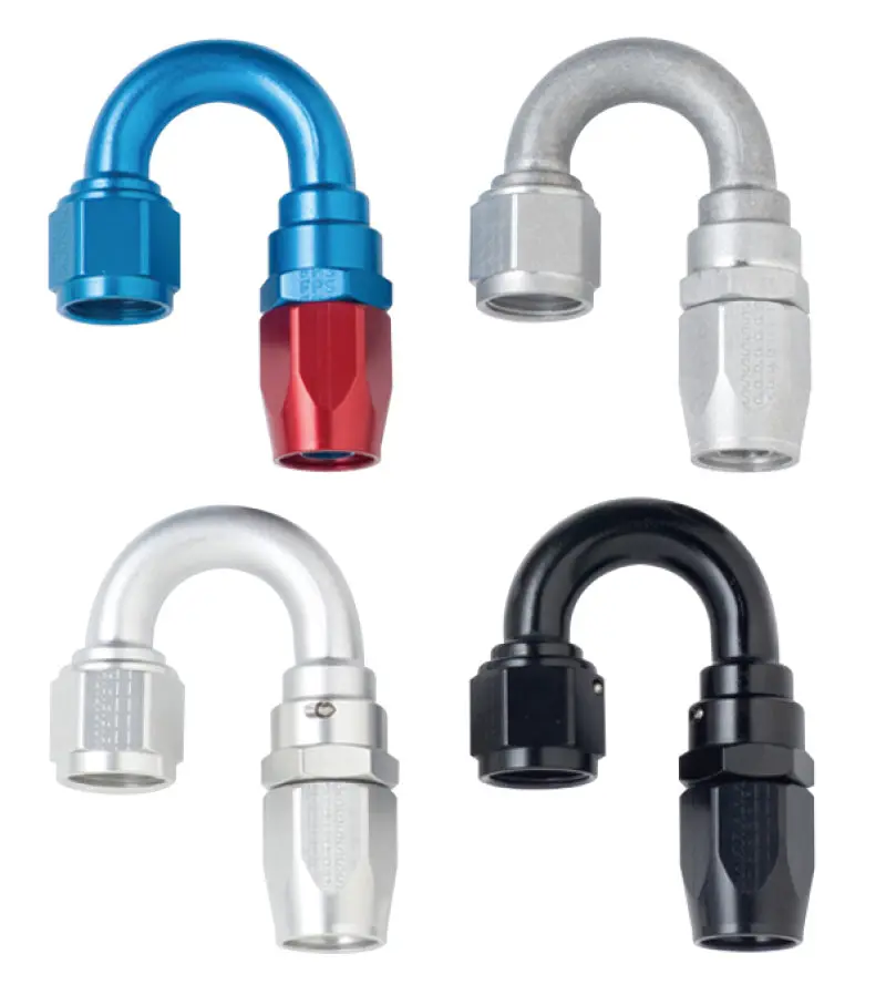 Fragola -8An 180° Black Power Flow Hose End Fitting 1