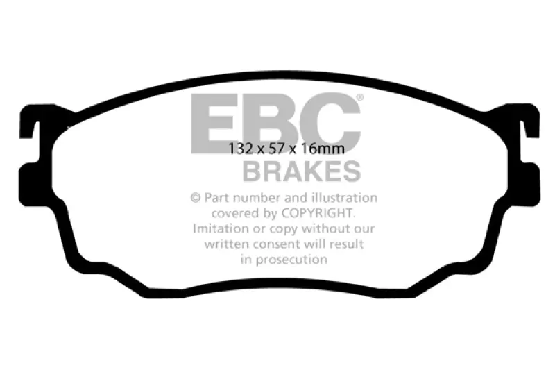 Ebc Redstuff Front Brake Pads For 2003–2004 Mazda Protege 2.0L Turbo (Mazdaspeed) 1