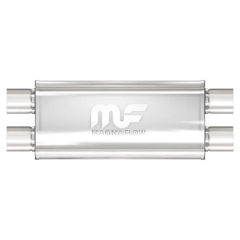 Magnaflow Stainless Steel Muffler – 18″ × 5″ × 8″, Dual Inlet/Dual Outlet, 2.5″ Diameter 1