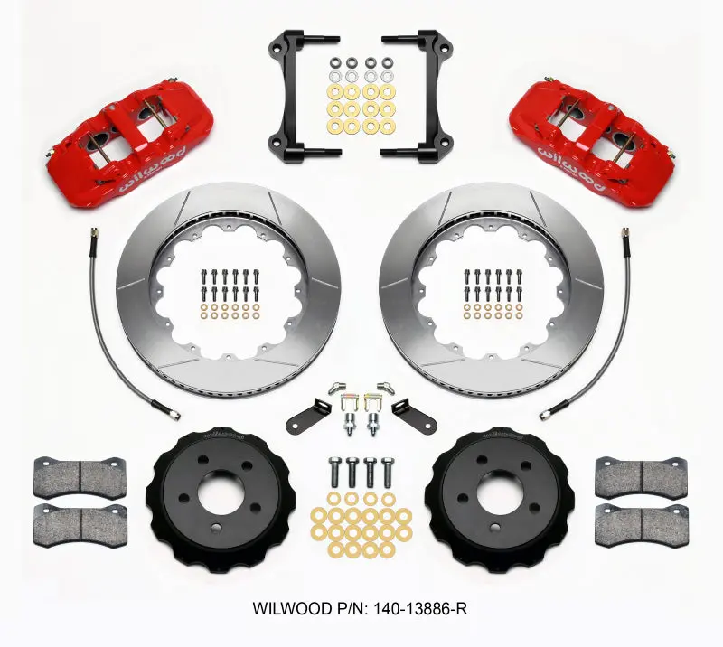 Wilwood Aero6 Front Brake Hat Kit – Red, Fits 2015+ Mustang With Brake Lines 1