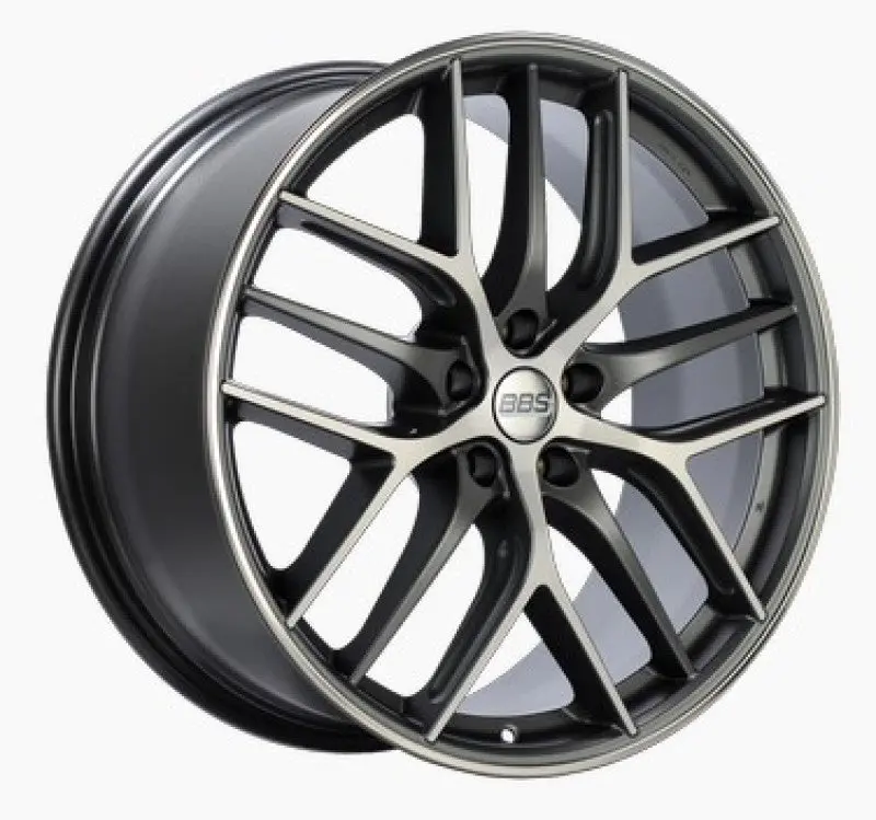 Bbs Cc-R Satin Graphite Rim Protector Wheel: 20X9", 5X114.3, Et32, Diamond-Cut Face — Requires -82Mm Pfs 1