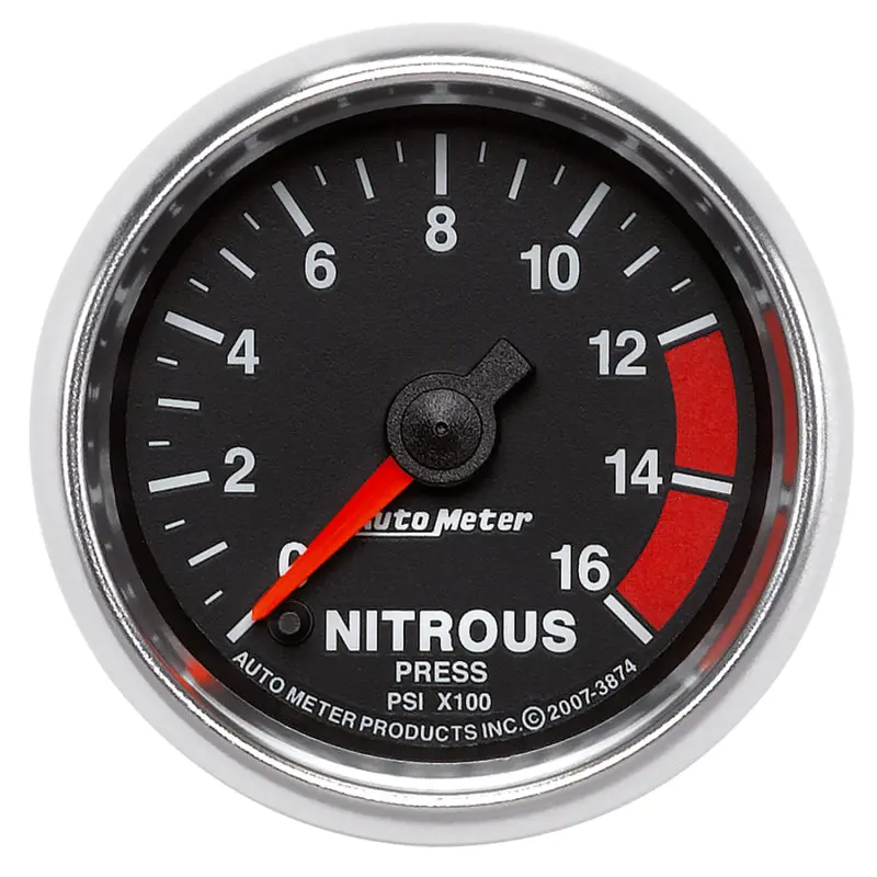 Autometer Gs Series 2-1/16" Nitrous Fuel Pressure Gauge – 1600 Psi Range 1